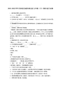 2021-2022學(xué)年吉林省白城市洮北區(qū)七年級(jí)（下）期末語(yǔ)文試卷（含答案解析