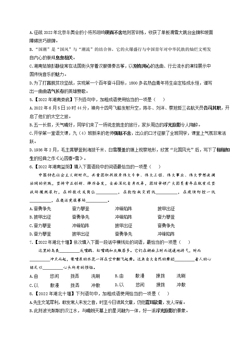 (2)词语成语——2022年中考语文真题专项汇编第2页