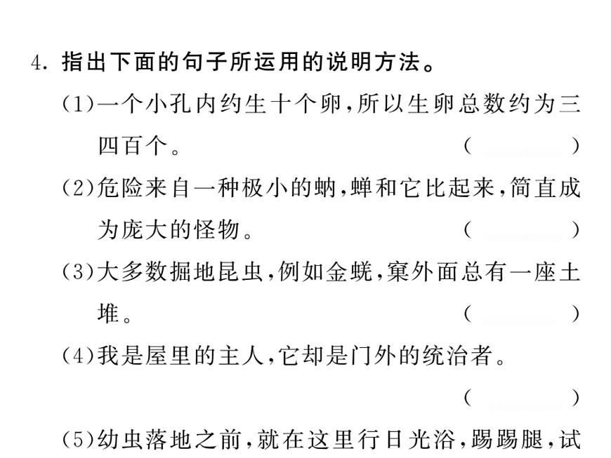語文8上 19 蟬 習(xí)題試題課件第5頁(yè)