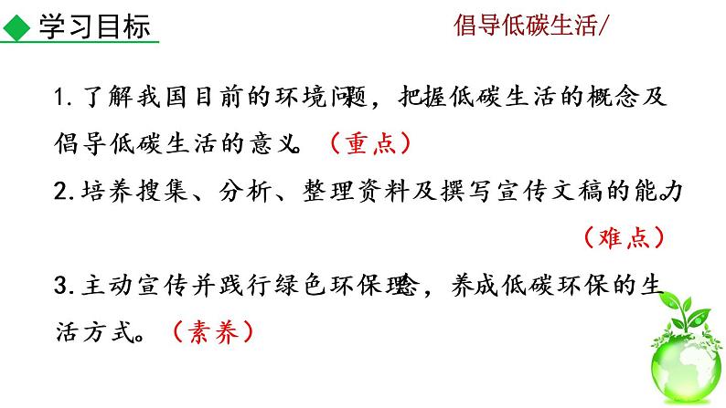 第二单元综合性学习 倡导低碳生活教学课件第2页
