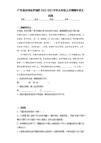 广东省深圳市罗湖区2022-2023学年九年级上学期期中语文试题(含答案)