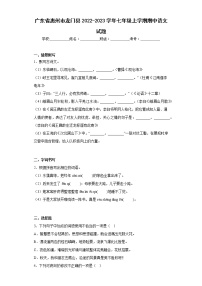 广东省惠州市龙门县2022-2023学年七年级上学期期中语文试题(含答案)