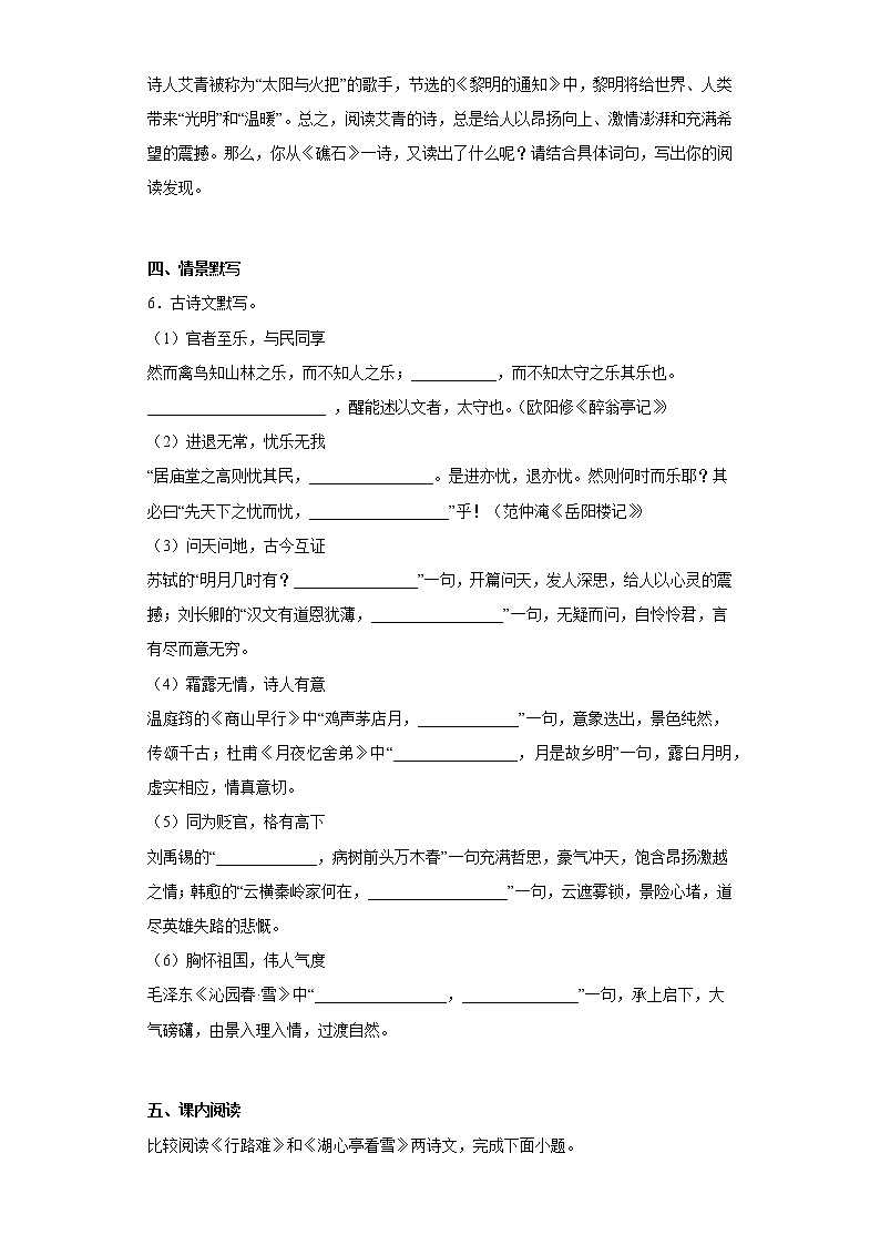 山东省枣庄市台儿庄区2022-2023学年九年级上学期期中语文试题(含答案)03