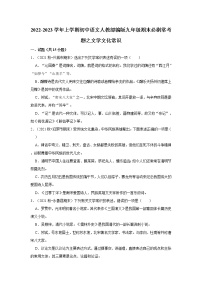 2022-2023学年上学期初中语文人教部编版九年级期末必刷常考题之文学文化常识（含解析）
