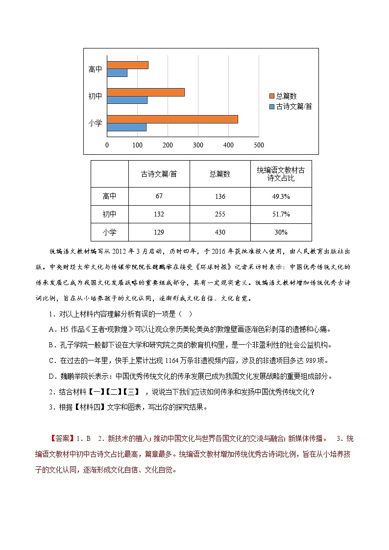 部编版语文七年级上册期末复习 专题15:非连续性阅读(试卷+答案)02