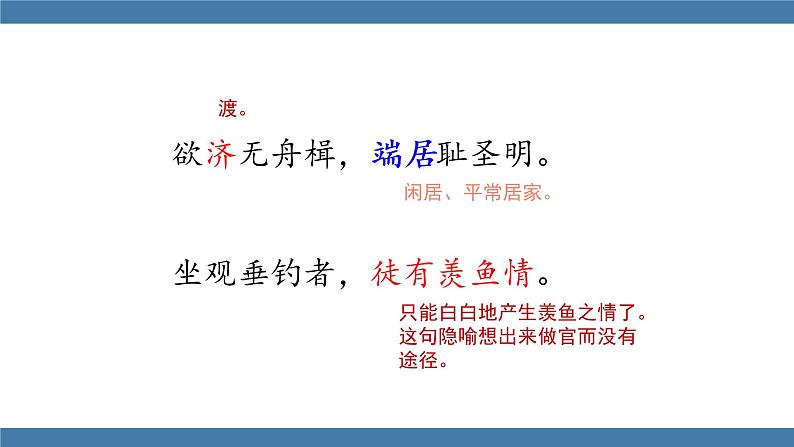 部编版八年级语文下册课件 第三单元 课外古诗词诵读 望洞庭湖赠张丞相第8页