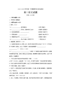 山东省烟台地区2022-2023学年八年级(五四学制)上学期期末考试语文试题(含答案)