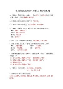 人教部编版七年级上册名著导读 《西游记》:精读和跳读精品练习