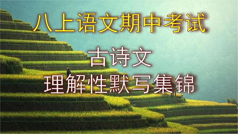 八上语文期中考试古诗文理解性默写题集锦课件PPT01