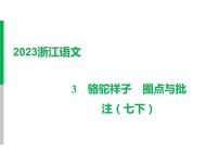 2023 浙江中考语文 一轮复习 阅读 专题三　名著阅读 一、名著知识梳理 （一）12部必读 名著 3　骆驼祥子　圈点与批注（七下）课件PPT