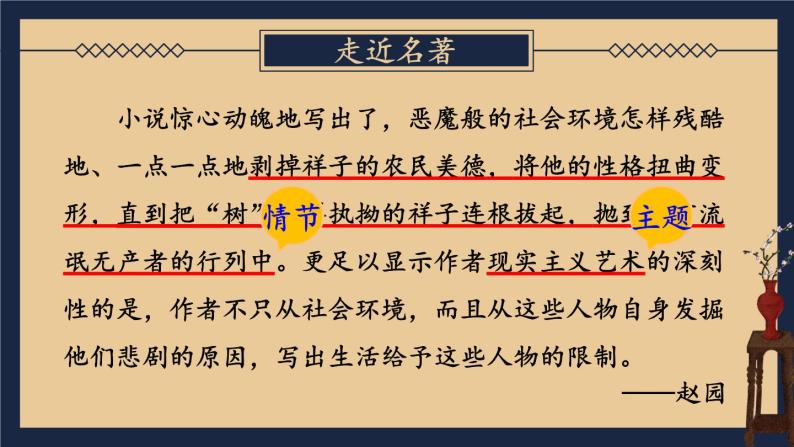 【人教部编版】七下语文   第三单元 名著导读：《骆驼祥子》 圈点与批注【第一课时】课件07