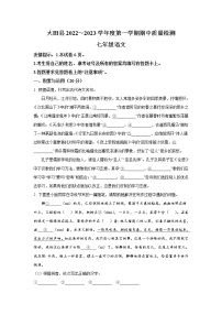 福建省三明市大田县2022-2023学年七年级上学期期中质量检测语文试卷