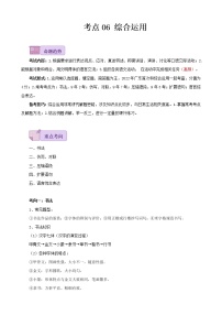 考点06 综合运用-备战2023年中考广东语文一轮复习（原卷版）