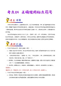 初中语文中考复习 考点04 正确使用标点符号-备战2020年中考语文考点一遍过