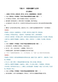 初中语文中考复习 专题02  词语的理解与运用（过关测试）（解析版）