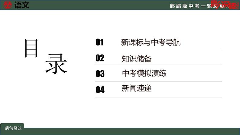 初中语文中考复习 专题06 语言文字运用之病句修改-2022年中考语文一轮复习黄金考点讲练测课件PPT第2页