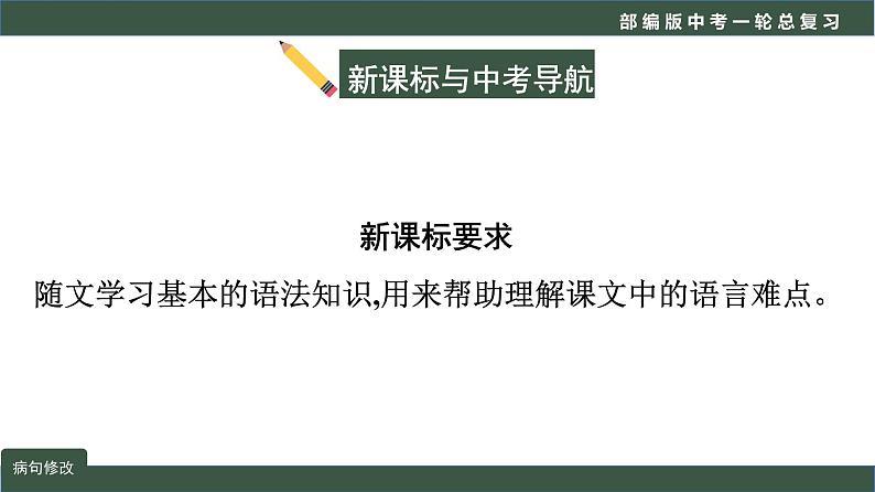初中语文中考复习 专题06 语言文字运用之病句修改-2022年中考语文一轮复习黄金考点讲练测课件PPT第3页