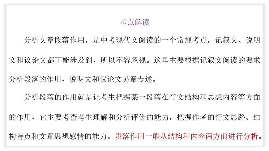 初中語文中考復習 專題08 段落的作用(PPT)-2023年中考語文閱讀理解之散文閱讀重點難點匯編第2頁