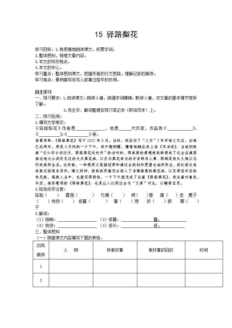 15《驿路梨花》课件PPT+教案+导学案+说课稿+音视频素材01