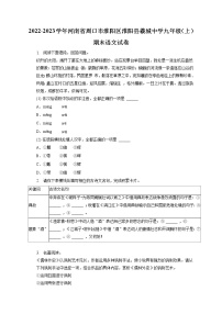 2022-2023学年河南省周口市淮阳区淮阳县羲城中学九年级（上）期末语文试卷（含答案解析）