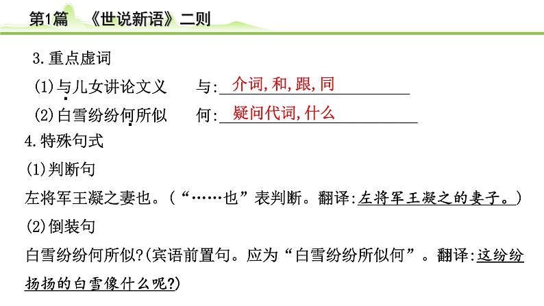 2023年中考语文一轮专题复习:古诗文阅读之课内文言文逐篇梳理七年级第1篇 《世说新语二则》课件PPT第7页