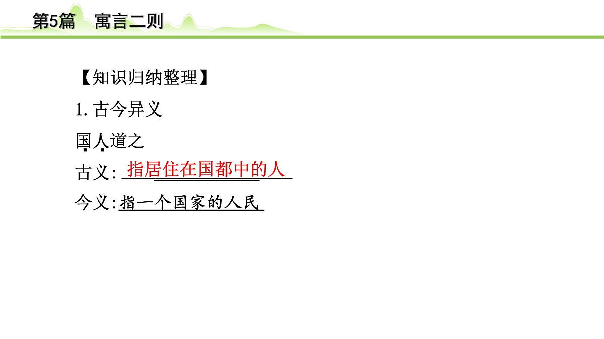 2023年中考语文一轮专题复习:古诗文阅读之课内文言文逐篇梳理七年级第5篇《寓言四则》课件第6页