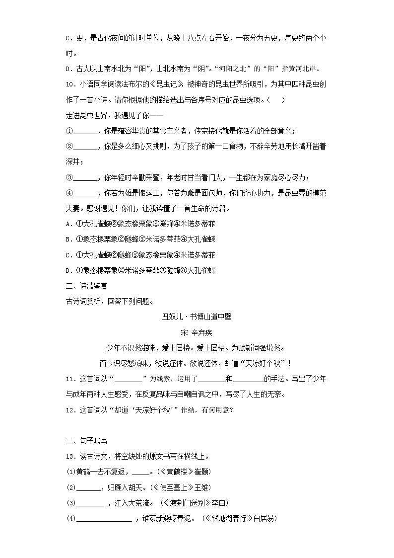 2022-2023 语文部编版新中考精讲精练 中考模拟卷(三)(原卷版)第3页