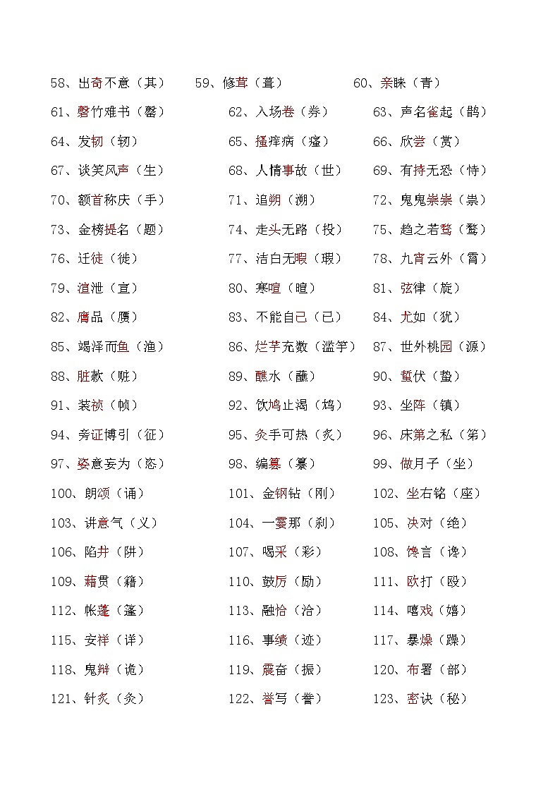 初中常见176个易错字+372个易错同音字第2页