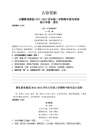 专题05：古诗赏析- 2022-2023 九年级语文上册期中真题分项汇编（长沙专用）
