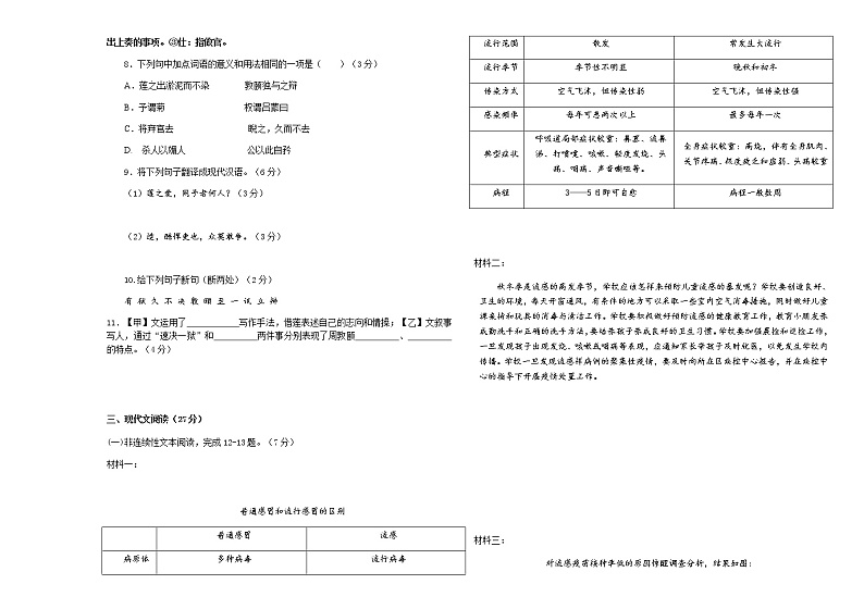 辽宁省盘锦市大洼区2021-2022学年七年级下学期期末考试语文试题03