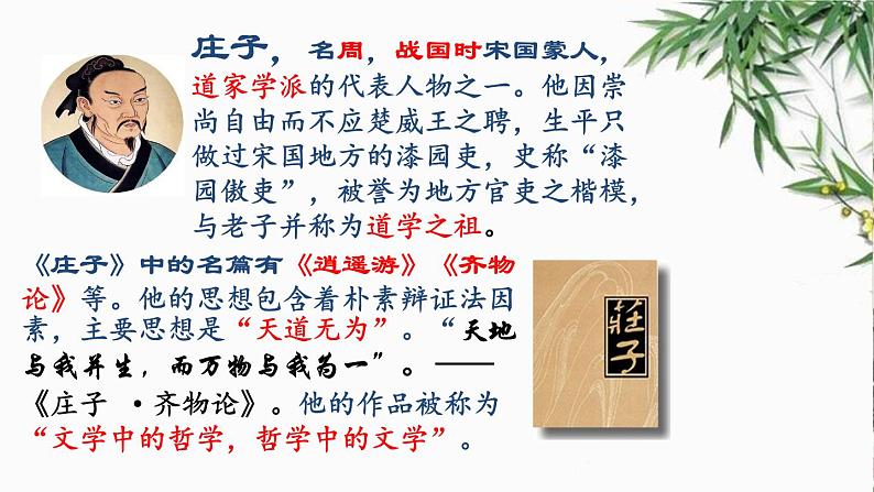 第21课《庄子和惠子游于濠梁之上》课件02