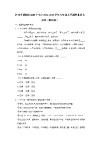 河南省濮阳市油田第十七中学2022-2023学年八年级上学期期末语文试题(含答案)