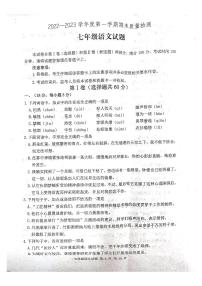 山东省泰安市宁阳县(五四制)2022-2023学年七年级上学期期末考试语文试题