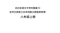 2023年中考语文一轮专题复习: 古诗词曲分册逐首梳理(八年级上册)课件