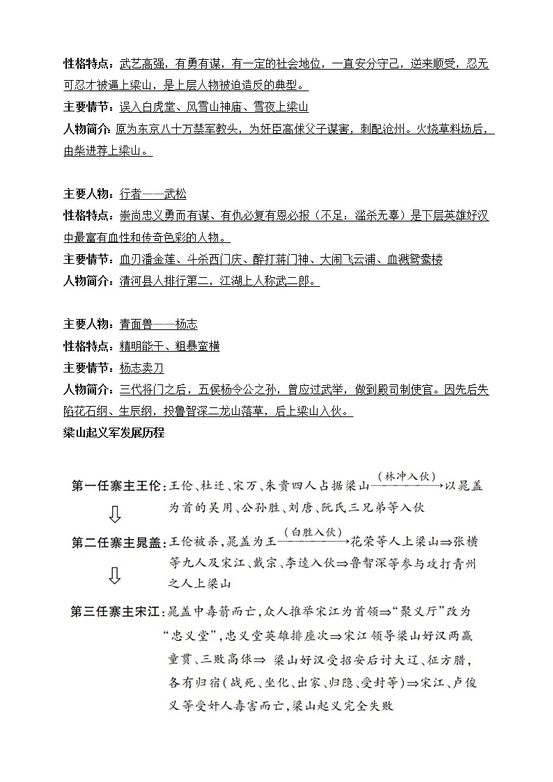 【备考2023】中考语文一轮复习《名著阅读》知识点精炼——10.《水浒传》第3页