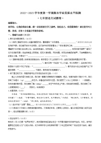 安徽省芜湖市无为市2022-2023学年七年级上学期期末语文试题（含答案）