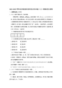 江苏省泰州市兴化市2022-2023学年七年级上学期期末考试语文试卷(含答案)