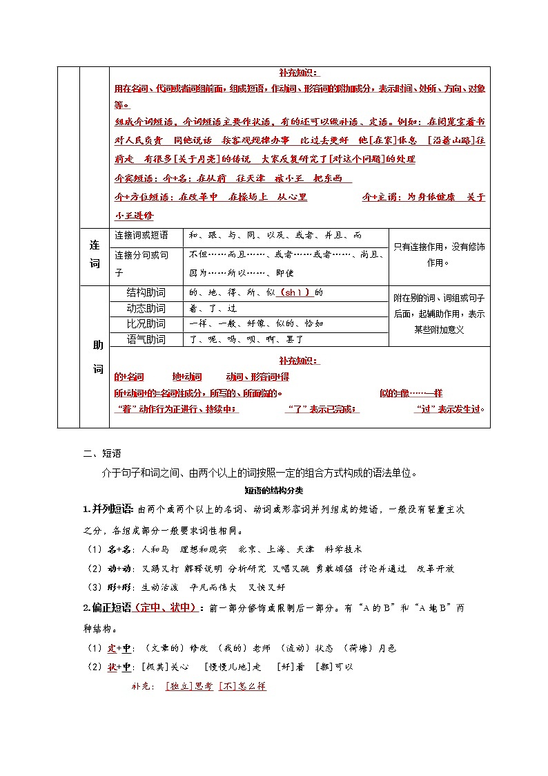 七下基础知识 词性与短语分类 教案03