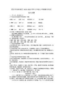 湖北省武汉市东西湖区2022-2023学年七年级上学期期末考试语文试题(含答案)