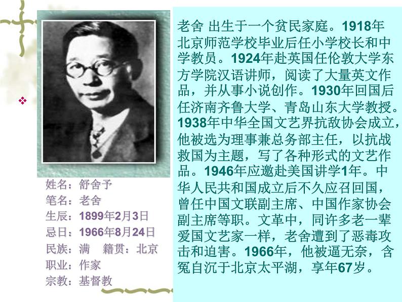 七年级(下)名著导读《骆驼祥子》课件PPT第4页