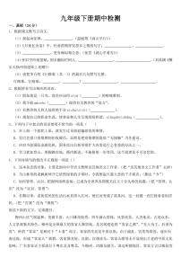 部编版初中语文九年级下册期中综合素质检测【含答案】