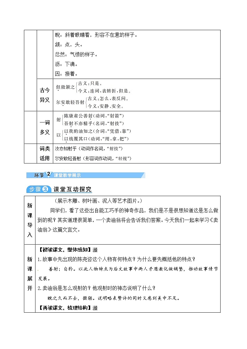 人教版(部编版)初中语文七年级下册 13 卖油翁 教案第2页