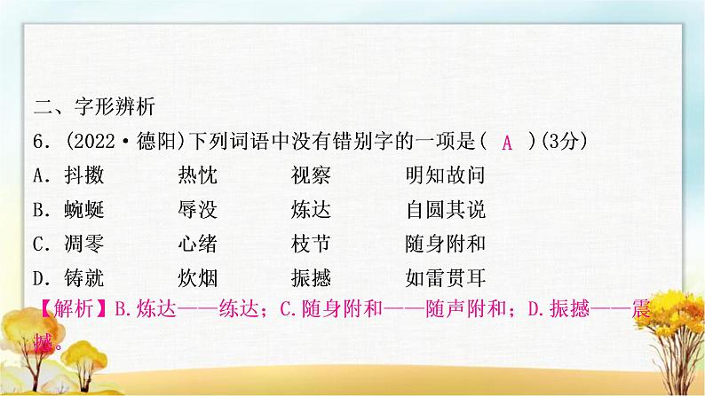 中考语文复习专题一字音字形教学课件第8页