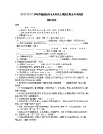 2022-2023学年安徽省滁州市九年级上册语文期末专项突破模拟试卷