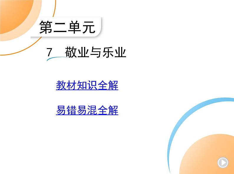 九年级语文上册02-第二单元 01-7敬业与乐业课件+同步试卷01