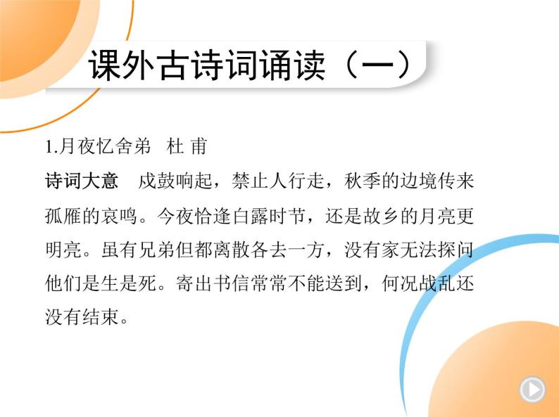 九年级语文上册07-课外古诗词诵读 01-课外古诗词诵读(一)课件+同步试卷01