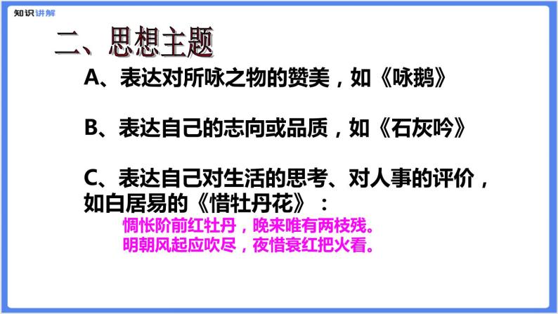 【专题课件】七八年级课外古诗词阅读：咏物诗08