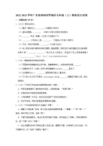 广东省深圳市罗湖区2022-2023学年七年级上学期期末考试语文试题（含答案）