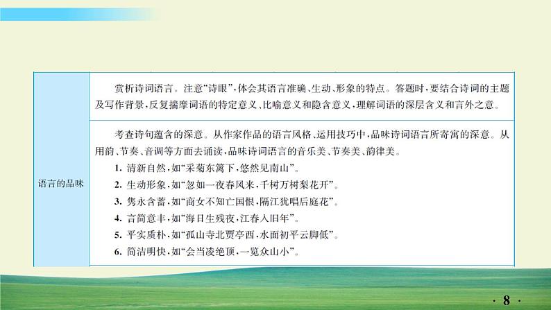 中考语文总复习17.第二部分 古诗文阅读与赏析-古诗词赏析课件第8页