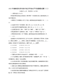 2023年湖南省长沙市初中语文学业水平考试模拟试题（三）（含答案）